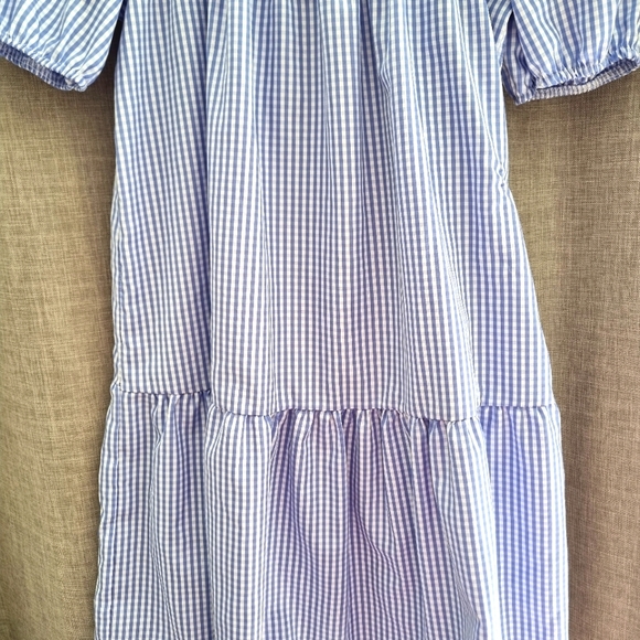 Ladies Blue White Gingham Checked summer Dress. Italian. Size S 8-10 - Picture 3 of 3
